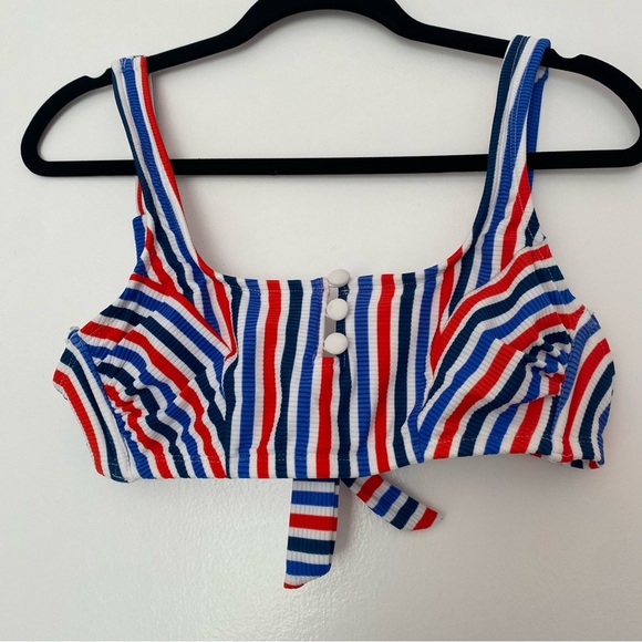Target Xhileration Red White & Blue striped Bikini Top size D/DD - Picture 2 of 16